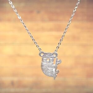 Indio Jewelry New Brushed Silver Koala Bear Pendant Necklace #224